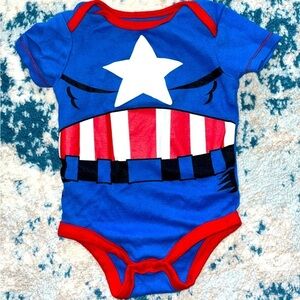Marvel Avengers Captain America Cosplay Baby Bodysuit Size 12‎ months